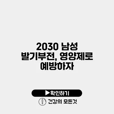 2030 남성 발기부전, 영양제로 예방하자