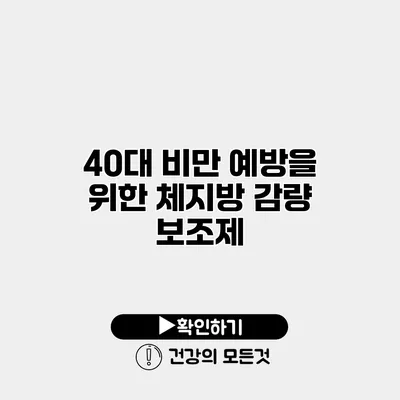 40대 비만 예방을 위한 체지방 감량 보조제