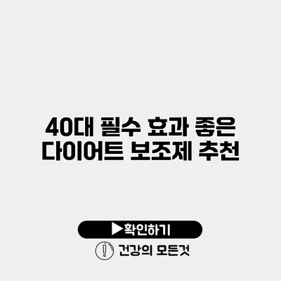 40대 필수 효과 좋은 다이어트 보조제 추천