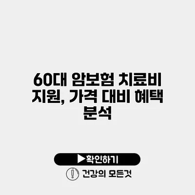 60대 암보험 치료비 지원, 가격 대비 혜택 분석