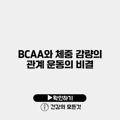 BCAA와 체중 감량의 관계 운동의 비결