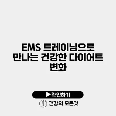 EMS 트레이닝으로 만나는 건강한 다이어트 변화