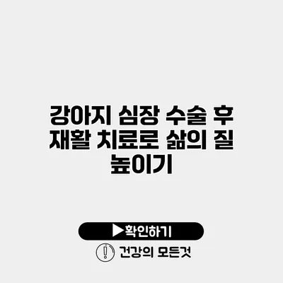 강아지 심장 수술 후 재활 치료로 삶의 질 높이기
