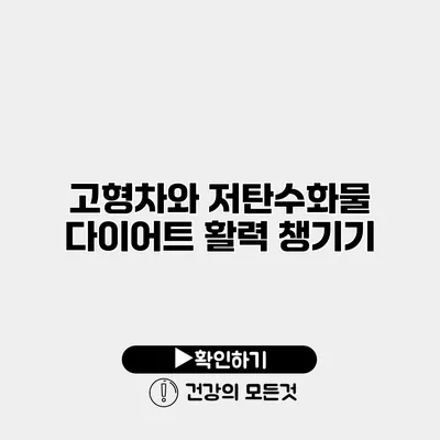 고형차와 저탄수화물 다이어트 활력 챙기기