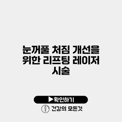 눈꺼풀 처짐 개선을 위한 리프팅 레이저 시술