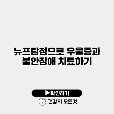뉴프람정으로 우울증과 불안장애 치료하기