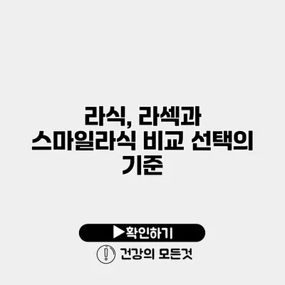 라식, 라섹과 스마일라식 비교 선택의 기준