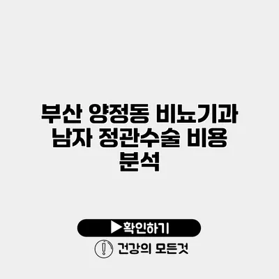 부산 양정동 비뇨기과 남자 정관수술 비용 분석