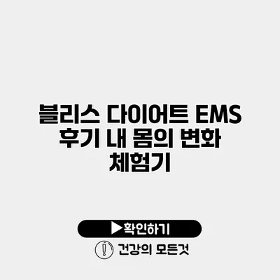 블리스 다이어트 EMS 후기 내 몸의 변화 체험기