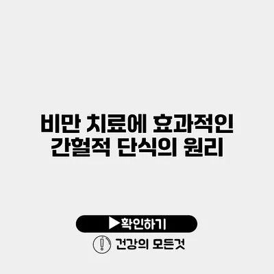 비만 치료에 효과적인 간헐적 단식의 원리