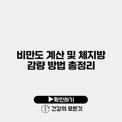 비만도 계산 및 체지방 감량 방법 총정리