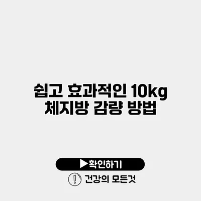 쉽고 효과적인 10kg 체지방 감량 방법