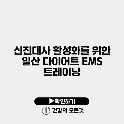 신진대사 활성화를 위한 일산 다이어트 EMS 트레이닝