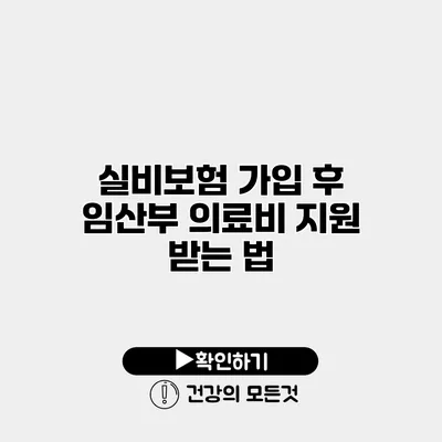 실비보험 가입 후 임산부 의료비 지원 받는 법