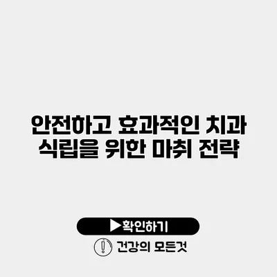안전하고 효과적인 치과 식립을 위한 마취 전략