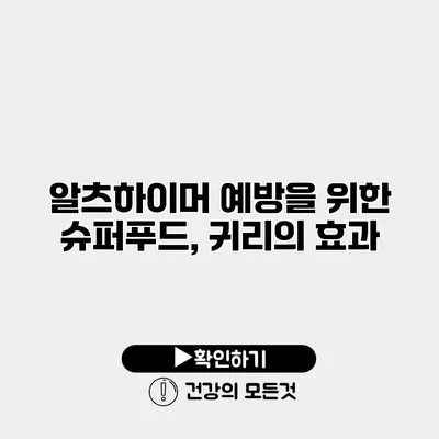 알츠하이머 예방을 위한 슈퍼푸드, 귀리의 효과