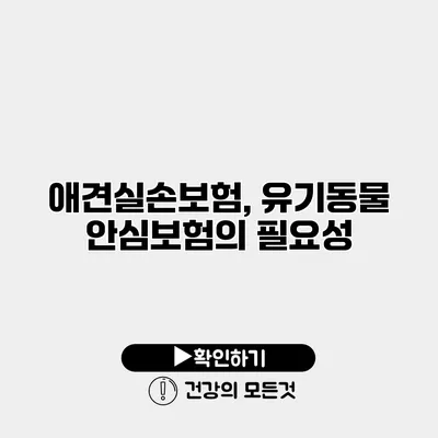 애견실손보험, 유기동물 안심보험의 필요성