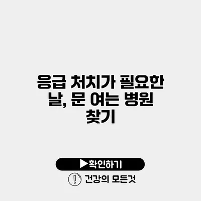 응급 처치가 필요한 날, 문 여는 병원 찾기