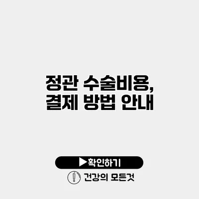 정관 수술비용, 결제 방법 안내