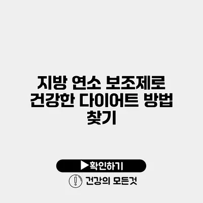 지방 연소 보조제로 건강한 다이어트 방법 찾기