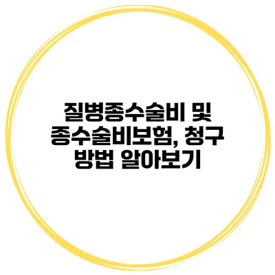 질병종수술비 및 종수술비보험, 청구 방법 알아보기