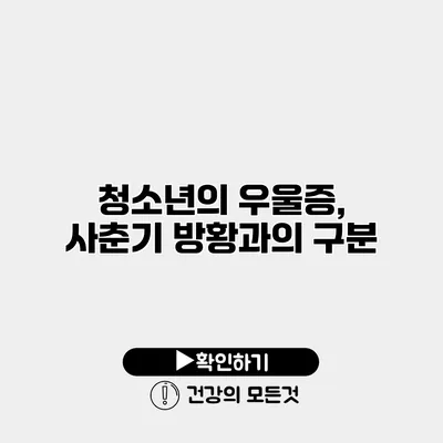 청소년의 우울증, 사춘기 방황과의 구분