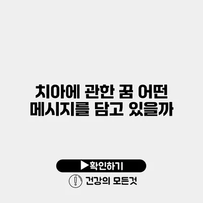 치아에 관한 꿈 어떤 메시지를 담고 있을까?