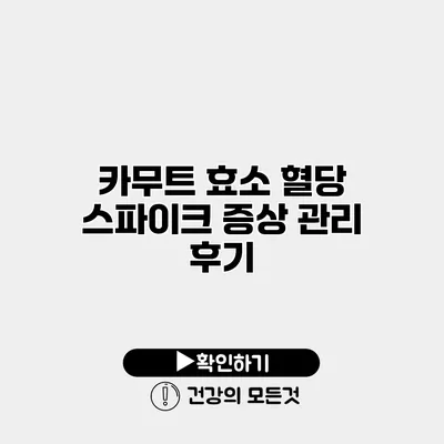 카무트 효소 혈당 스파이크 증상 관리 후기