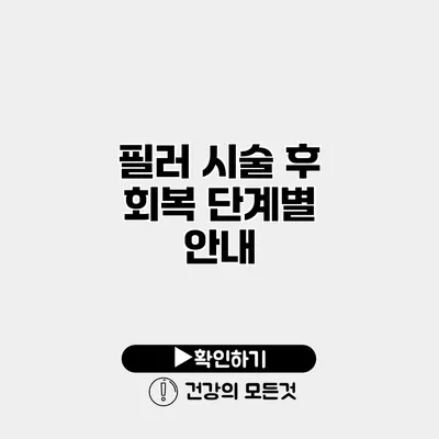 필러 시술 후 회복 단계별 안내