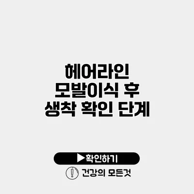 헤어라인 모발이식 후 생착 확인 단계