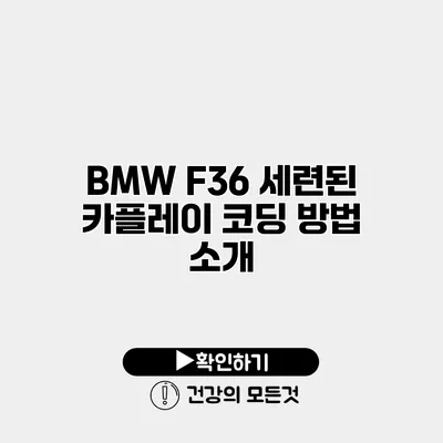 BMW F36 세련된 카플레이 코딩 방법 소개
