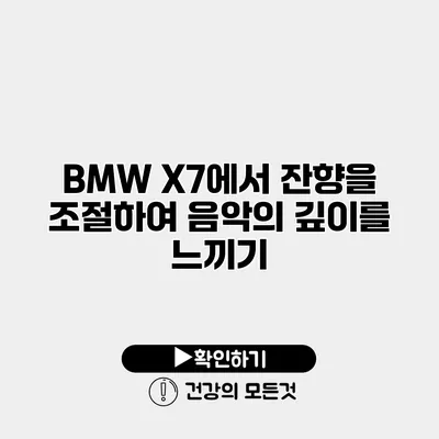 BMW X7에서 잔향을 조절하여 음악의 깊이를 느끼기