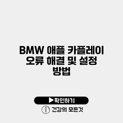 BMW 애플 카플레이 오류 해결 및 설정 방법