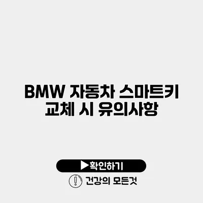 BMW 자동차 스마트키 교체 시 유의사항