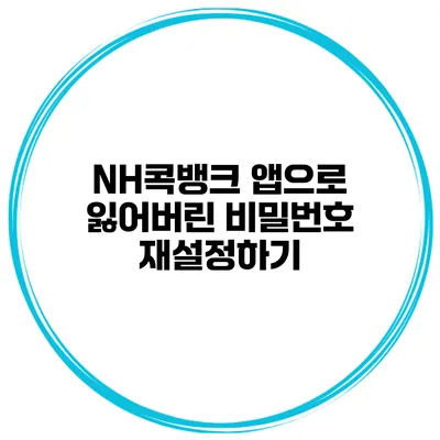 NH콕뱅크 앱으로 잃어버린 비밀번호 재설정하기