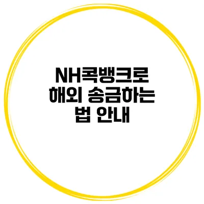 NH콕뱅크로 해외 송금하는 법 안내