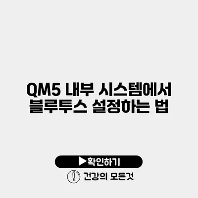 QM5 내부 시스템에서 블루투스 설정하는 법