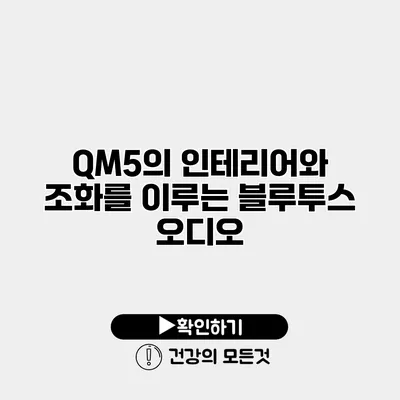 QM5의 인테리어와 조화를 이루는 블루투스 오디오