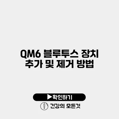 QM6 블루투스 장치 추가 및 제거 방법