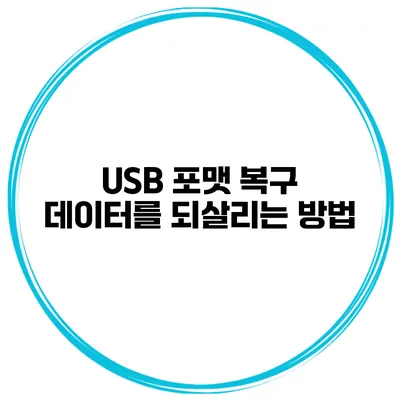 USB 포맷 복구 데이터를 되살리는 방법
