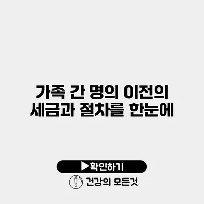 가족 간 명의 이전의 세금과 절차를 한눈에