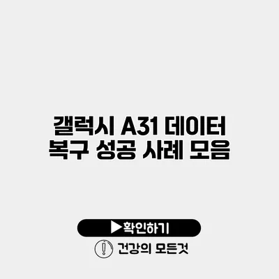 갤럭시 A31 데이터 복구 성공 사례 모음