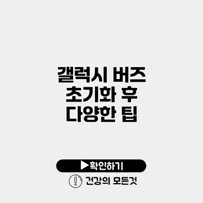 갤럭시 버즈 초기화 후 다양한 팁