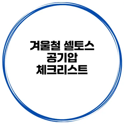 겨울철 셀토스 공기압 체크리스트