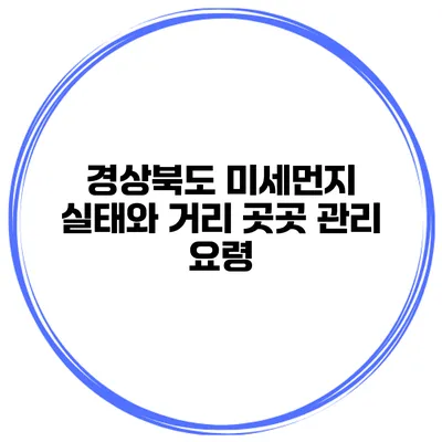 경상북도 미세먼지 실태와 거리 곳곳 관리 요령