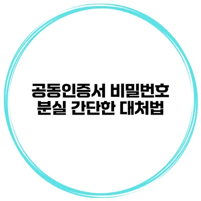 공동인증서 비밀번호 분실? 간단한 대처법