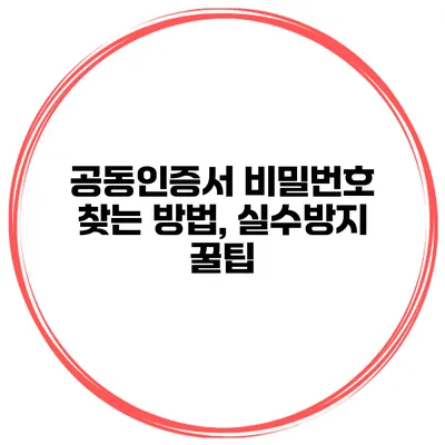 공동인증서 비밀번호 찾는 방법, 실수방지 꿀팁