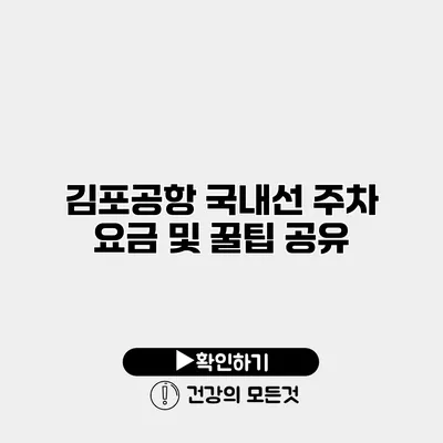 김포공항 국내선 주차 요금 및 꿀팁 공유