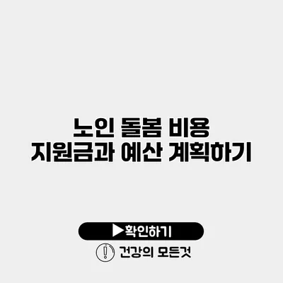 노인 돌봄 비용 지원금과 예산 계획하기