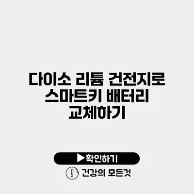 다이소 리튬 건전지로 스마트키 배터리 교체하기
